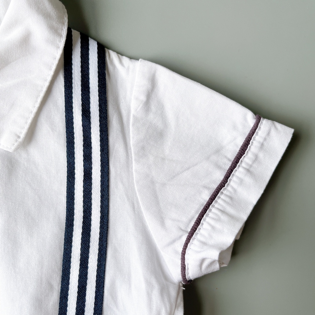 Áo liền quần bé trai body công tử sơ sinh RED TAG ngắn tay 0-3 tháng xuất dư