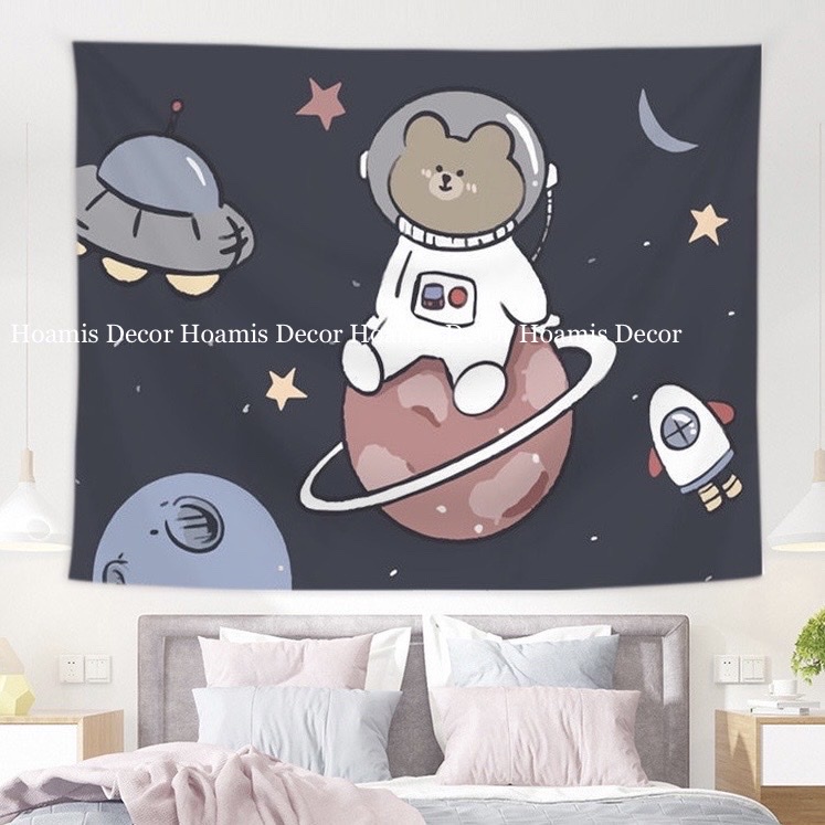 Sẵn Hcm - Ship Hỏa Tốc Tranh Vải Treo Tường /Thảm vải Decor Phòng Cho Bé Họa Tiết Anime Gấu Đáng Yêu Hot Nhất 2023