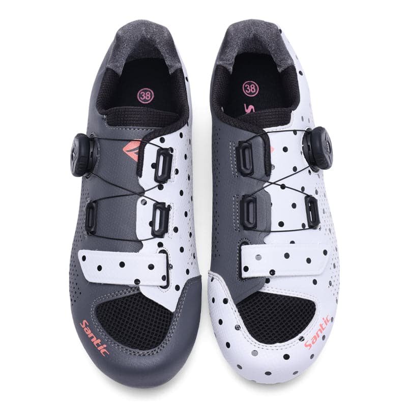 GIÀY ĐẠP XE NỮ KHÓA VẶN KHÔNG CAN SANTIC HỌA TIẾT CHẤM BI