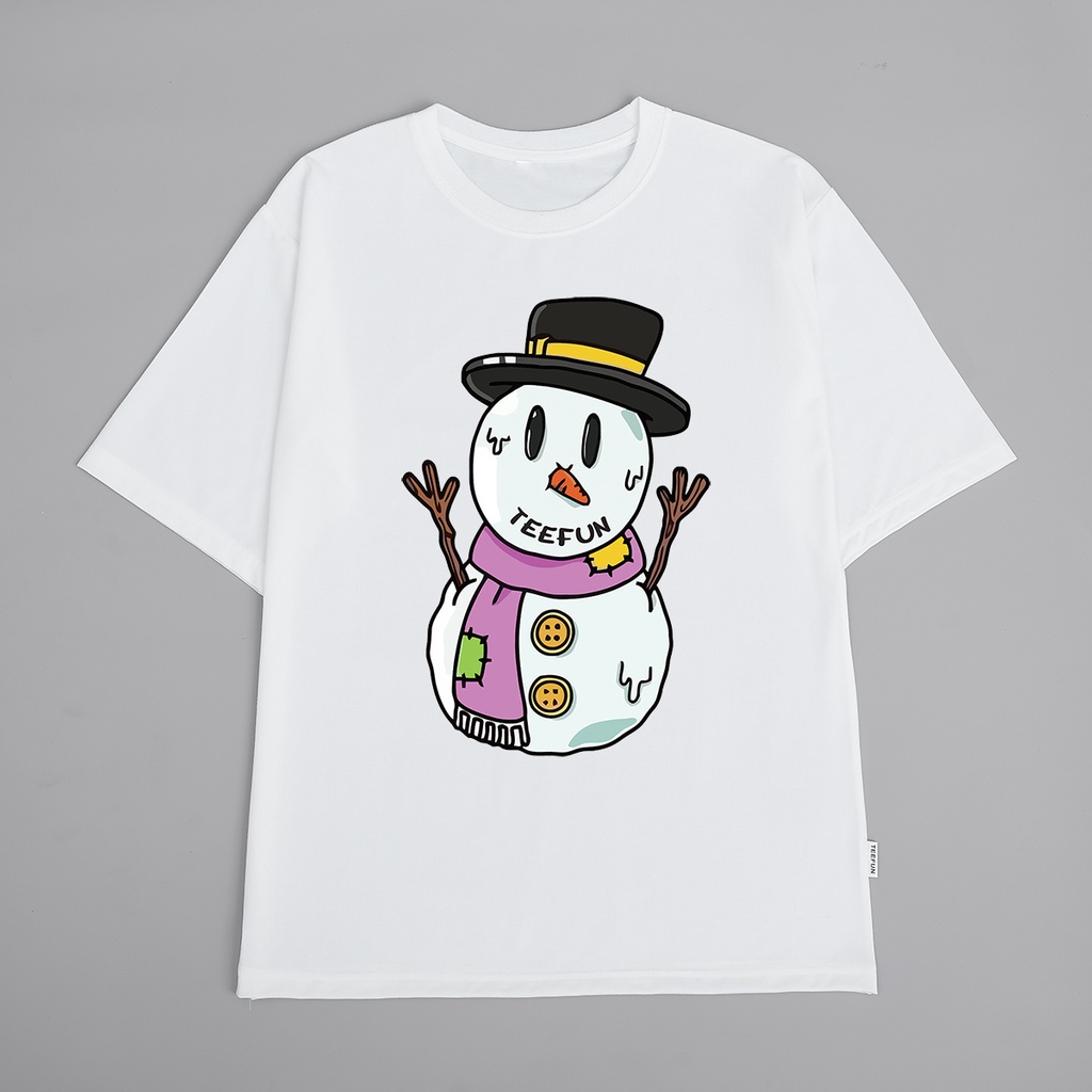 Áo Thun Unisex Snowman TEEFUN (Có size trẻ em, Tay ngắn và Tay lỡ) Cotton 076