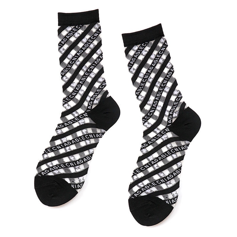 Vớ Lụa Mỏng Cổ Cao Trong Suốt Phong Cách Đường Phố Thời Trang Mùa Hè