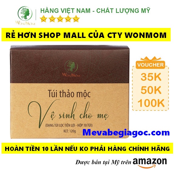 Hộp 10 Túi Thảo Mộc Xông Vùng Kín Thơm Tho Cho Mẹ Bầu & Sau Sinh Wonmom (Việt Nam)