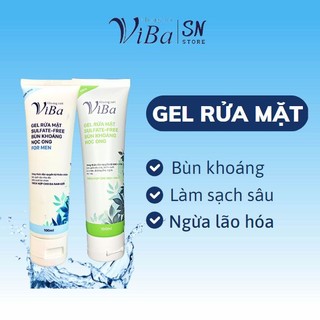  Sữa rửa mặt VIBA dạng gel Sunfate-Free lành tính chiết suất bùn khoáng nọc ong 30ml 100ml 