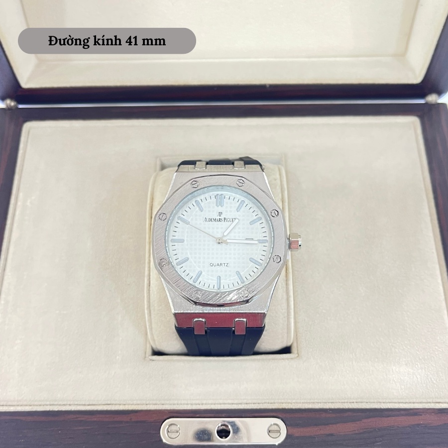 Đồng hồ nam Audemars Piguet Royal Oak Watch 15510ST máy Quartz mặt kính Mineral chống xước dây đeo tay cao su cao cấp