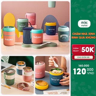 Cốc đựng canh, đựng cháo inox 304 TEDEMEI 530Ml giữ nhiệt cực lâu tặng kèm muỗng