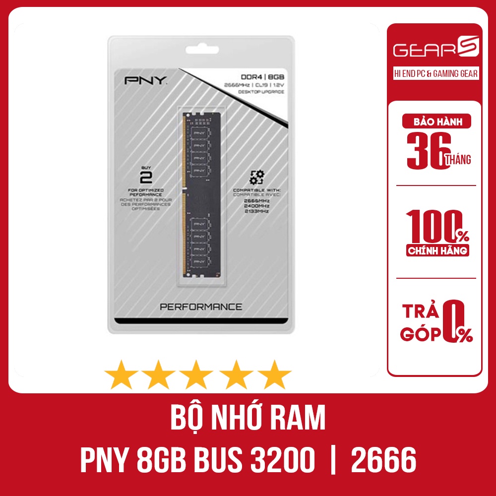 Bộ nhớ Ram PNY 8GB Bus 3200 | 2666 - Bảo Hành chính hãng 36 Tháng