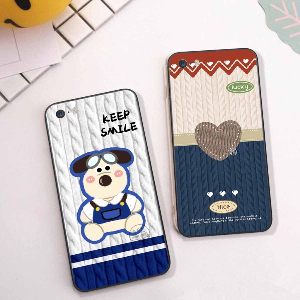 Ốp lưng Iphone 5 / 5S / 5SE in hình họa tiết len Lucky Bunny,Bear,Smile