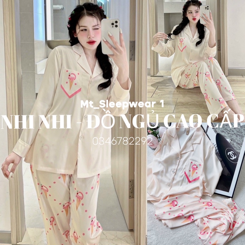 BỘ PYJAMA LỤA DÀI QUẢNG CHÂU CAO CẤP MÃ 2023-36
