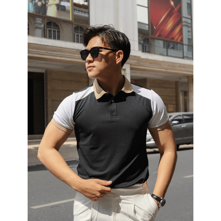 Áo Thun Nam Có Cổ Cao Cấp Vải Cotton Nhẹ Mát Co Giãn Tốt  3 Màu Thời Trang Mới NEW UNISEX