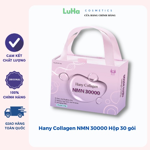 Hany Collagen NMN 30000 hộp 30 gói, Bổ Sung Collagen giúp Duy Trì Sức Khỏe và Làm Đẹp Da từ Bên Trong, luhacosmetics