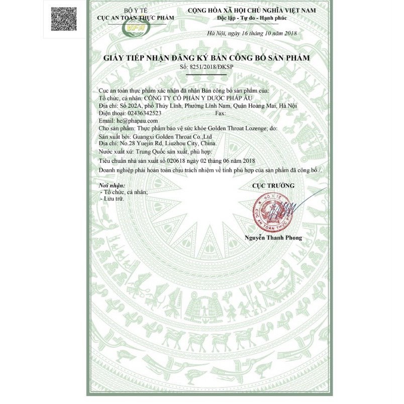 Viên ngậm ho, long đờm, đau rát họng GOLDEN THROAT - Viên ngậm thảo dược ngậm ho nội địa Trung