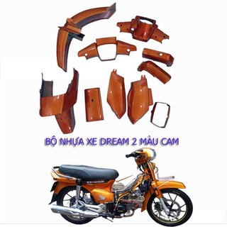 Bộ dàn áo xe Dream II màu Cam [TẶNG TEM] Nhựa ABS siêu bền đẹp - A656