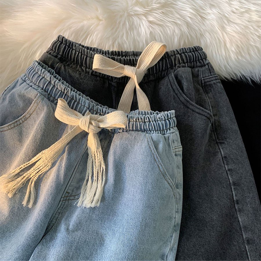 Quần short nam HAZEE vải jeans co giãn lưng chun ống rộng bigsize 2023