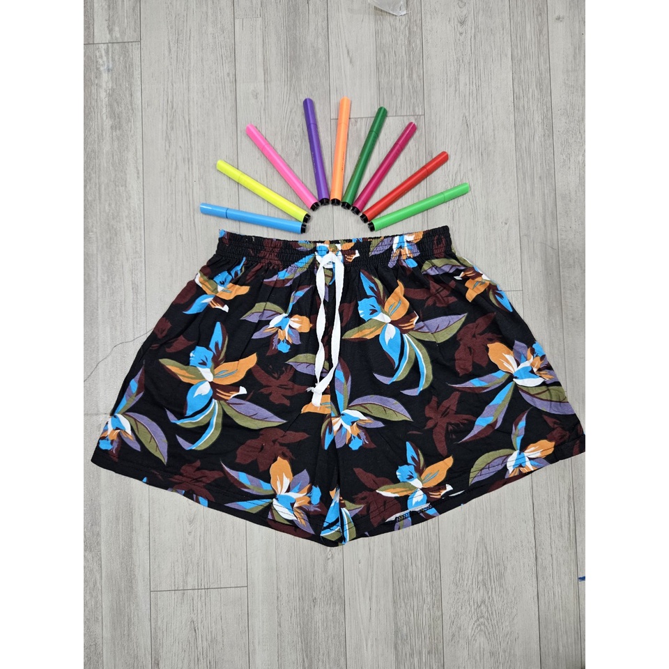 Quần đùi short nữ mặc nhà thun cotton 100% thiết kế 3 sọc viền bên hông co giãn thoải mái thich hợp mặc nhà, tập gym