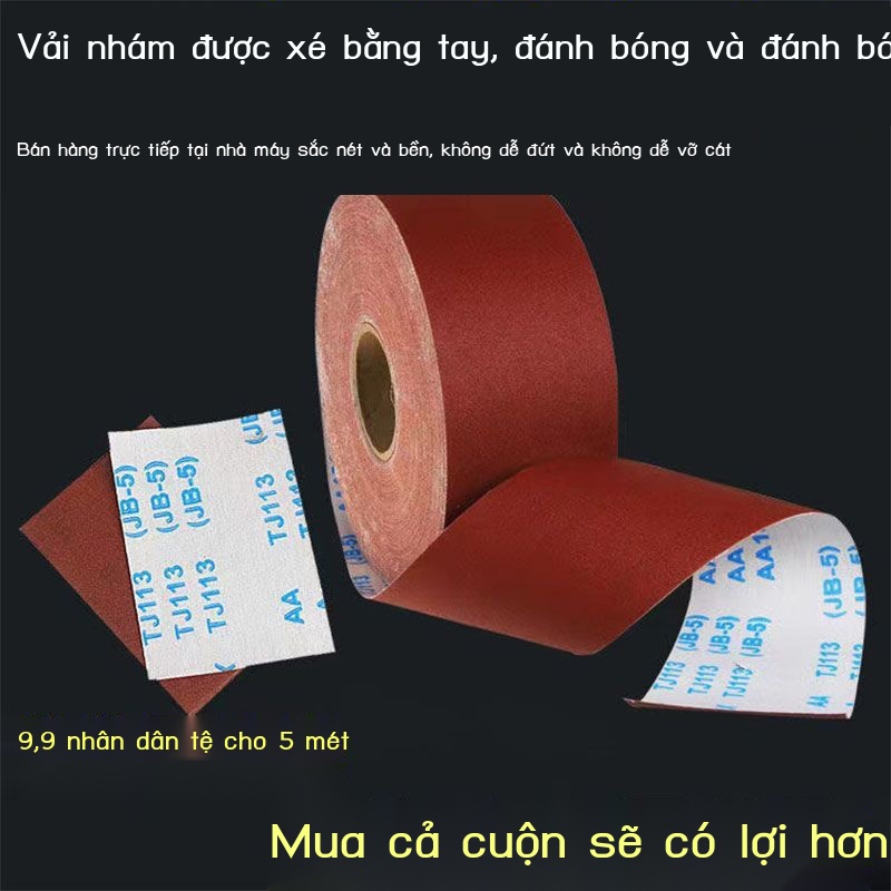 Vải cát cuộn chà nhám giấy TJ113 da với chế biến gỗ mềm công cụ đỏ