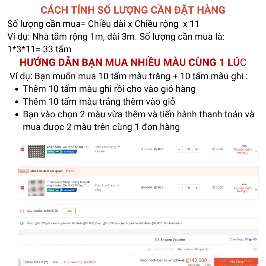 🔥Freeship +👉Miếng Thảm Nhựa Ghép Trải Sàn Hàng Nhà Máy Siêu Bền  - Tấm nhựa lót sàn Chống Trơn Trượt An Toàn Cho Nhà Tắm
