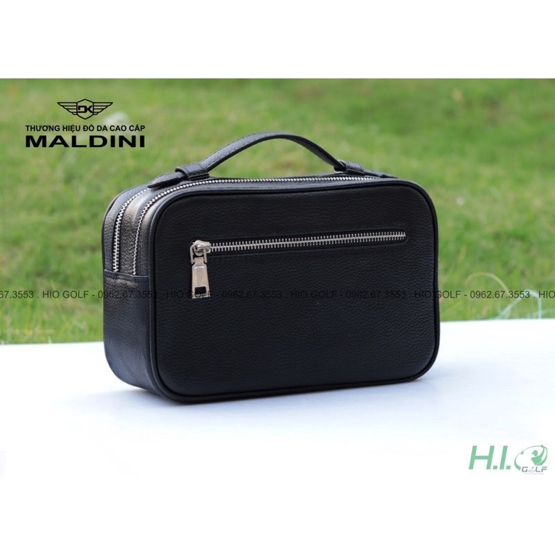 Túi cầm tay golf Maldini - Túi golf cầm tay da bò thật 100% khoá số