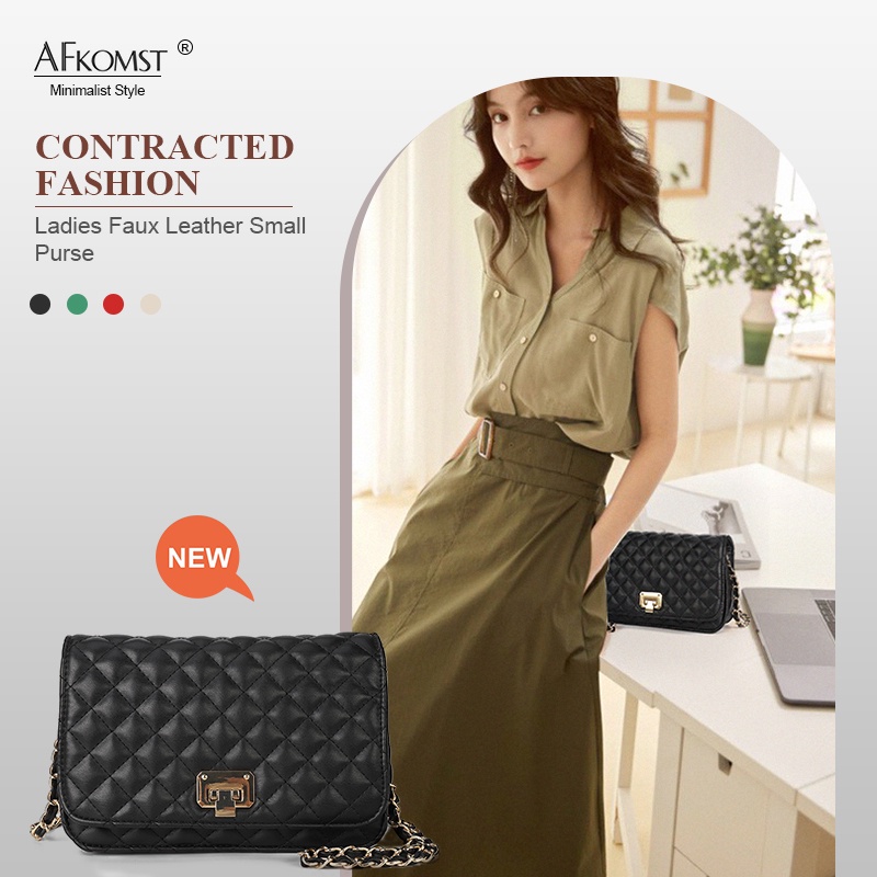 Túi đeo vai AFKOMST bằng da PU mềm sành điệu thời trang cho nữ