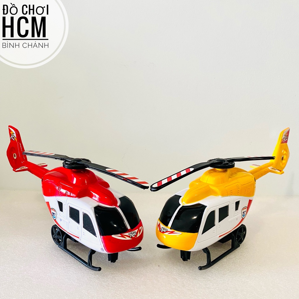 Đồ chơi trẻ em máy bay trực thăng helicopter đà đẩy dành cho bé thích mô hình xe bánh trớn JF369-1