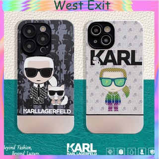 Karl Lagerfeld Ốp Điện Thoại In Hình Mèo Hoạt Hình Cho iPhone14 14pro 14promax iPhone13 13pro 13promax iPhone12 12pro 12promax iPhone11 11promax x