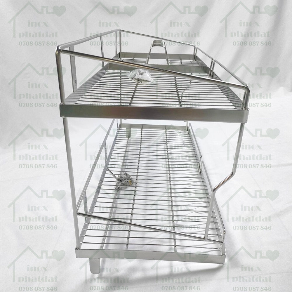 Mua Kệ chén 2 tầng treo tường Inox 304 PHÁT ĐẠT (Dài 50cm/60cm), rổ úp ...