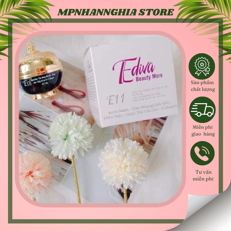 E11 Dược Mỹ Phẩm Ediva, Kem Nám Tàn Nhang, Đồi Mồi, Đốm Nâu, Giúp Tái Tạo Da Collagen 40gram