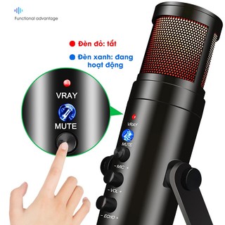 MICROPHONE THU ÂM HYLANG 900MAX LED RGB ĐEN