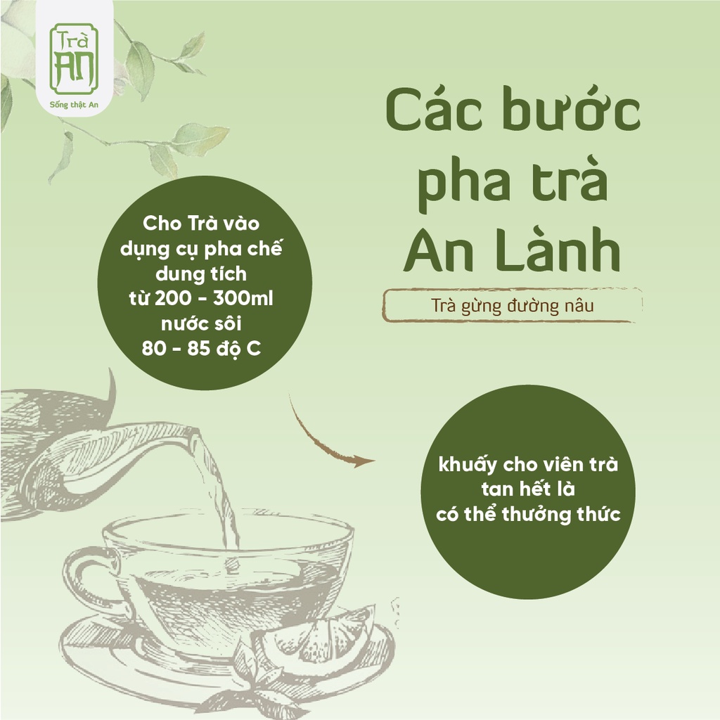 Trà gừng đường nâu An An giúp làm ấm, đẹp da, giảm đau kỳ kinh, tốt cho tiêu hóa