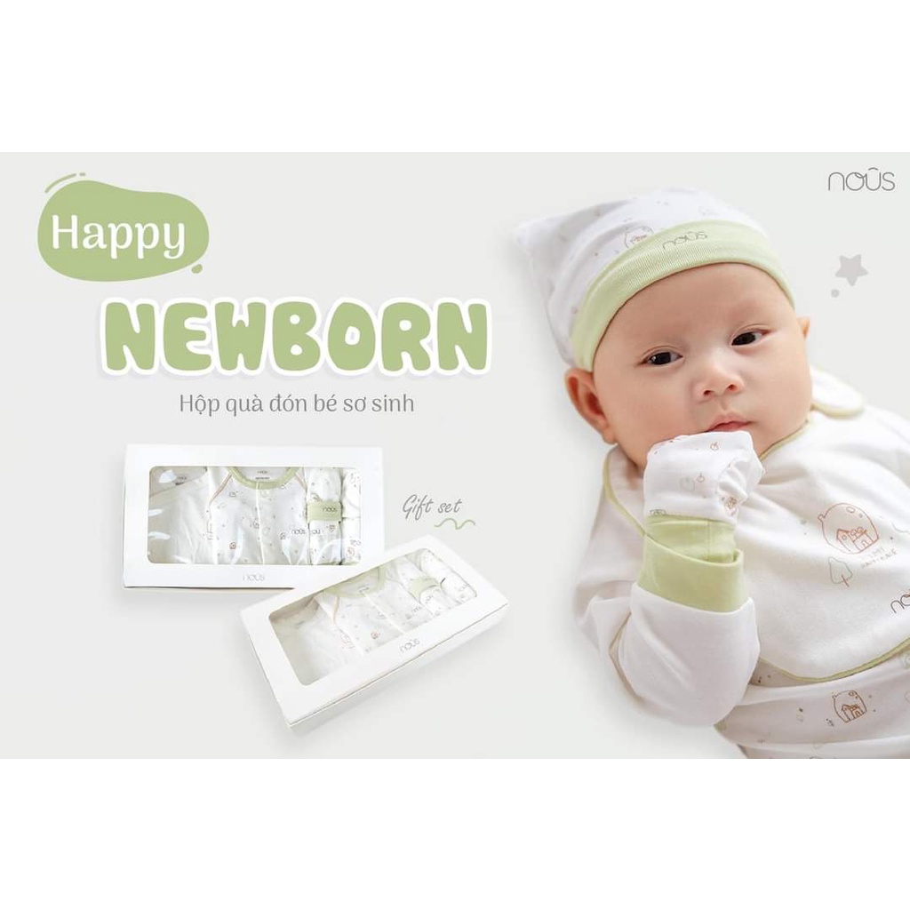 Set quà tặng 6 món màu xanh NB Nous cho bé sơ sinh