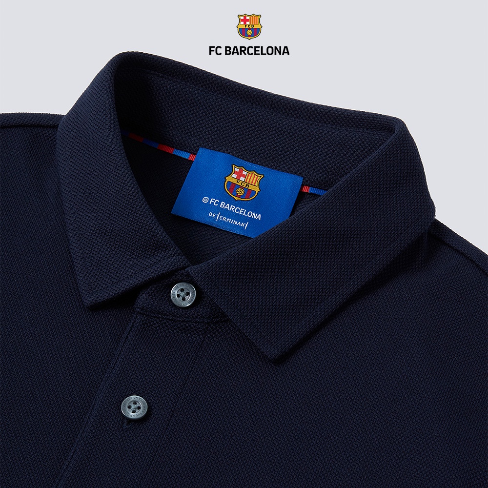 Áo thun Polo nam DETERMINANT hợp tác với FC Barcelona màu xanh dương đậm - Navy