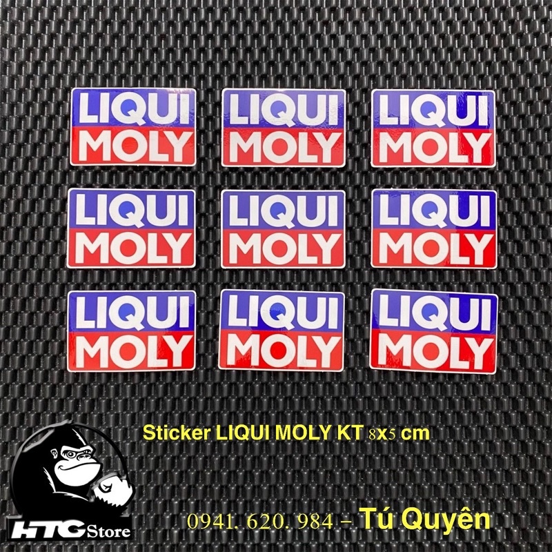 Sticker logo thương hiệu LIQUI MOLY dán xe trang trí điện thoại, nón bảo hiểm có thể sử dụng dán tại nhìu vị trí