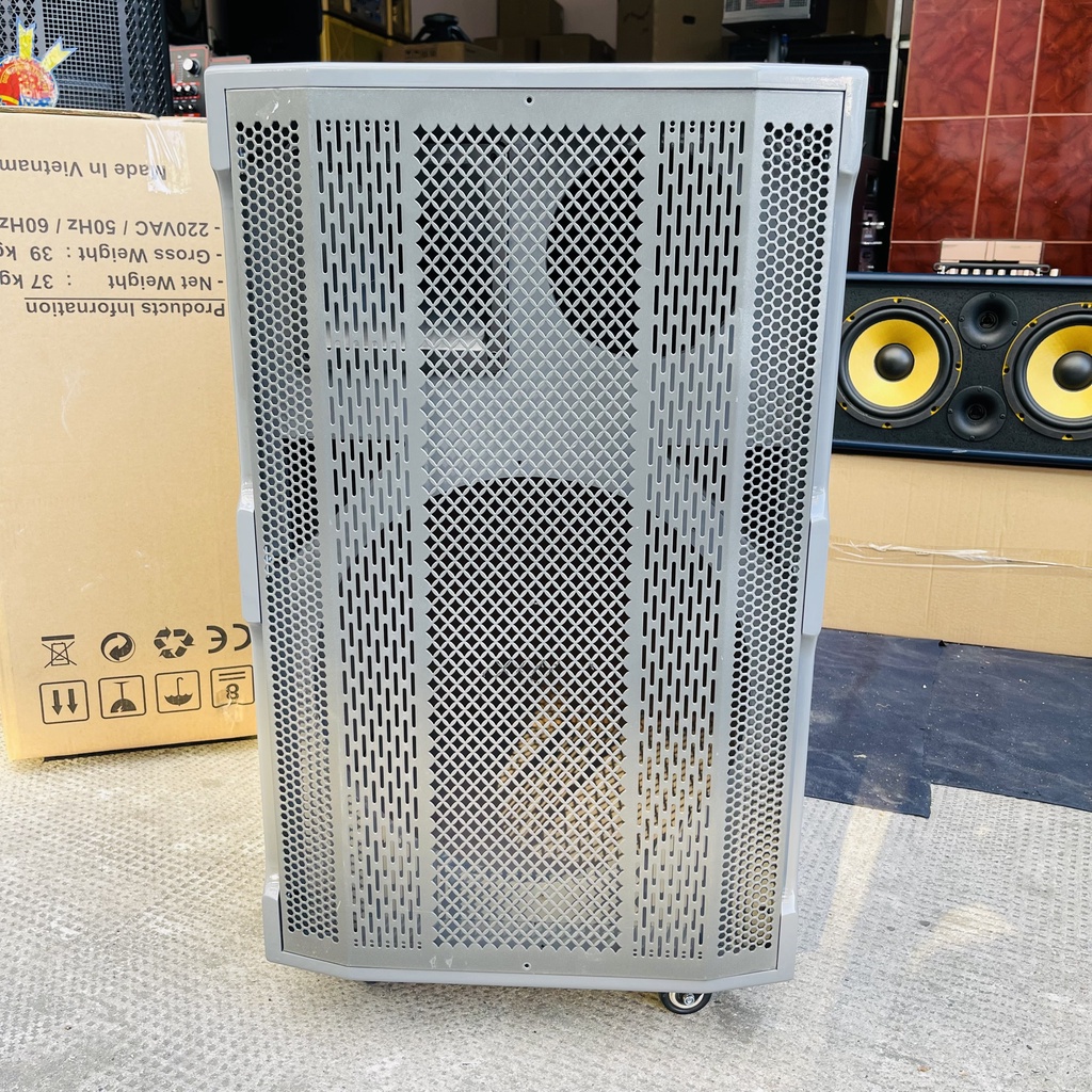 VỎ  - VỎ THÙNG 4T ĐƠN 3WAY SƠN BÓNG MÀU XÁM XI MĂNG CỰC ĐẸP - VỎ THÙNG LOA KÉO 432VIETNAM