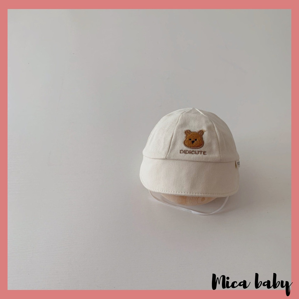 Mũ bucket trẻ em đính gấu phòng cách Hàn Quốc thời trang đáng yêu cho bé MH227 Mica baby