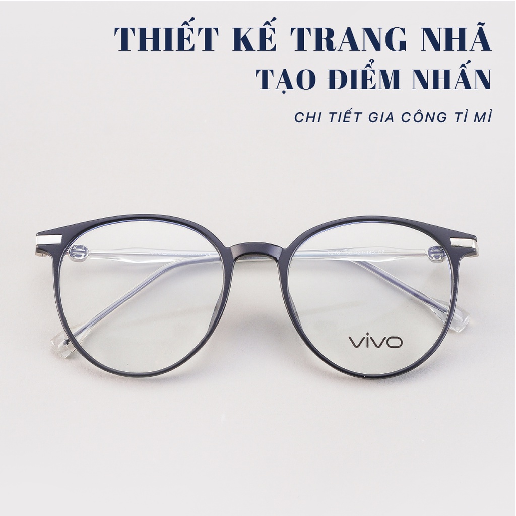 Gọng kính cận Tròn bầu LB Luxury Eyewear UV 82 761 Nhựa mềm bền nhẹ - Màu đen, hồng, ghi, trong suốt