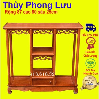 Kệ tam sơn bày đồ chữ nhật,kệ phòng khách gỗ hương cỡ 87x80 sâu 25cm