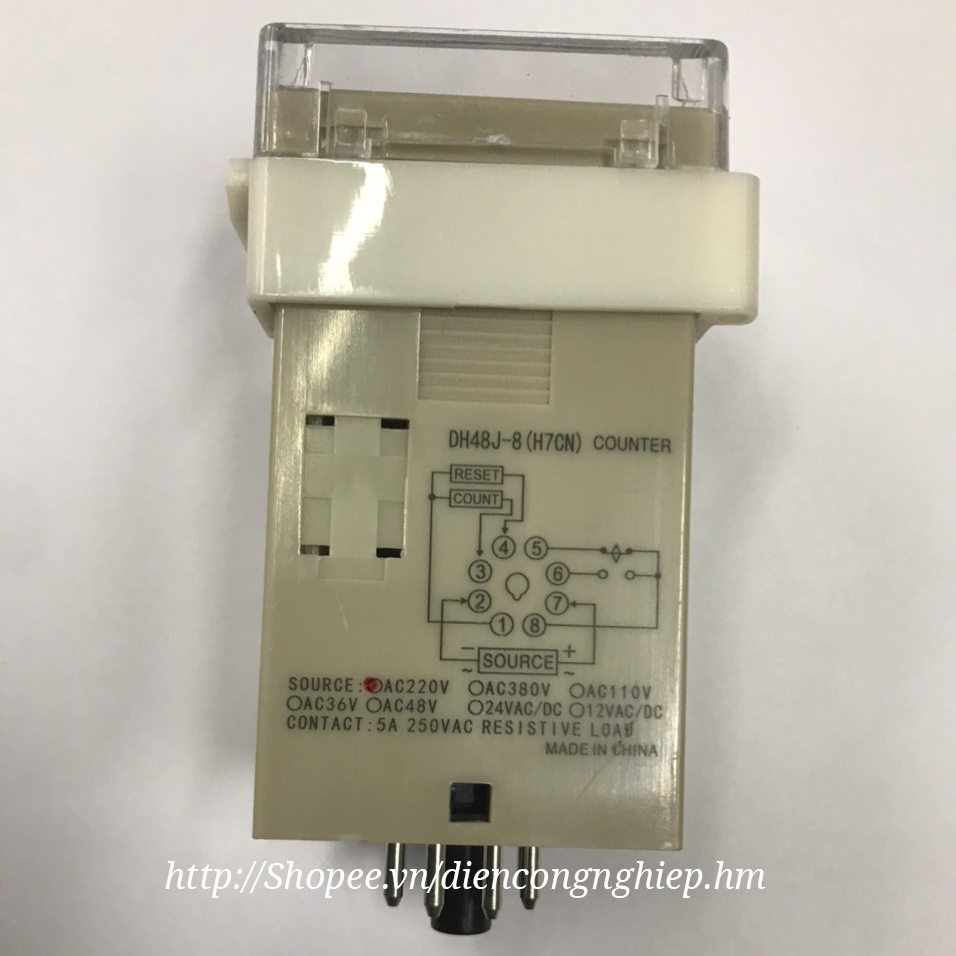Bộ đếm sản phẩm DH48J - Rơ le Counter DH48J loại 8 chân tròn