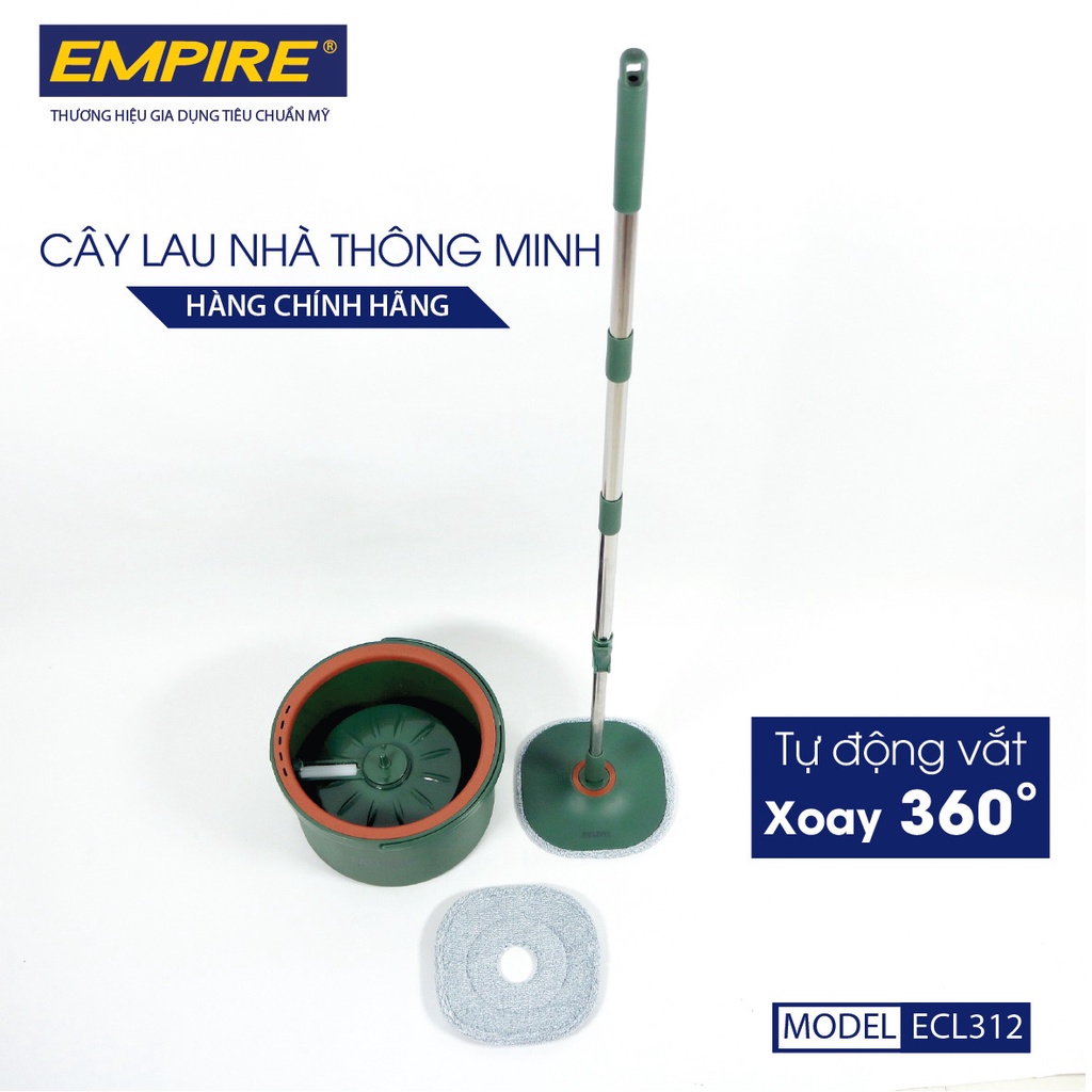 Cây lau nhà Empire mã 312, tiết kiệm nước, bông lau hình tròn, gồm 2 bông lau