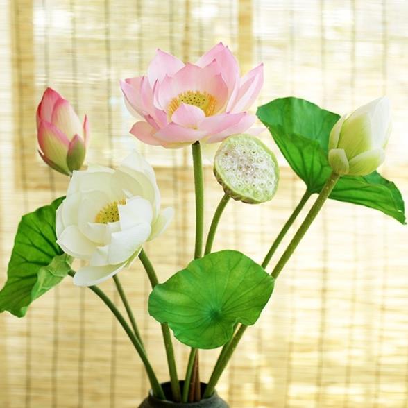 Hoa sen Quan Âm cao cấp trang trí ( hoa giả)