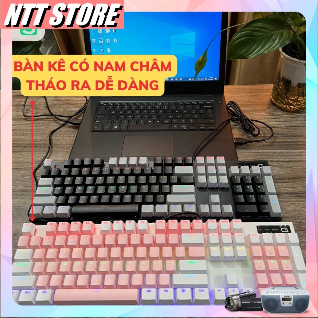 Bàn phím Gaming Cơ Spartan TC 3218 Bluwe SW chuyên Game TẶNG KÈM KÊ TAY cực chất  - NTT store