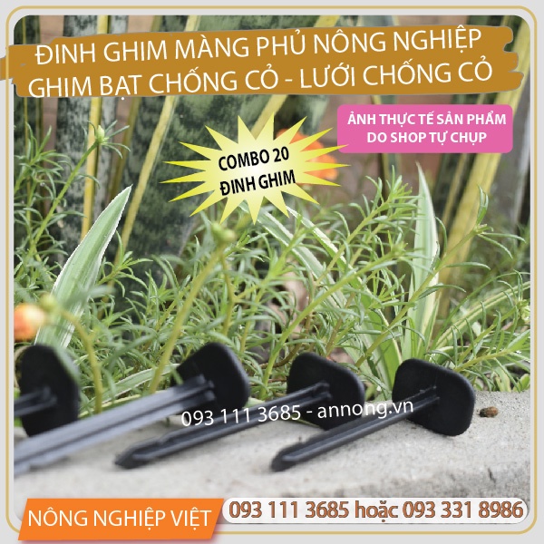 20 Đinh Ghim Màng Phủ NN - Đinh Ghim Cố Định Bạt Trải Diệt Cỏ, Bạt Lót Nền