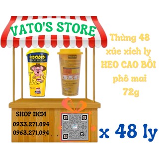 Thùng 48 ly xúc xích ăn liền heo cao bồi phô mai 72g / combo 10 ly xúc xích heo cao bồi phô mai 72g