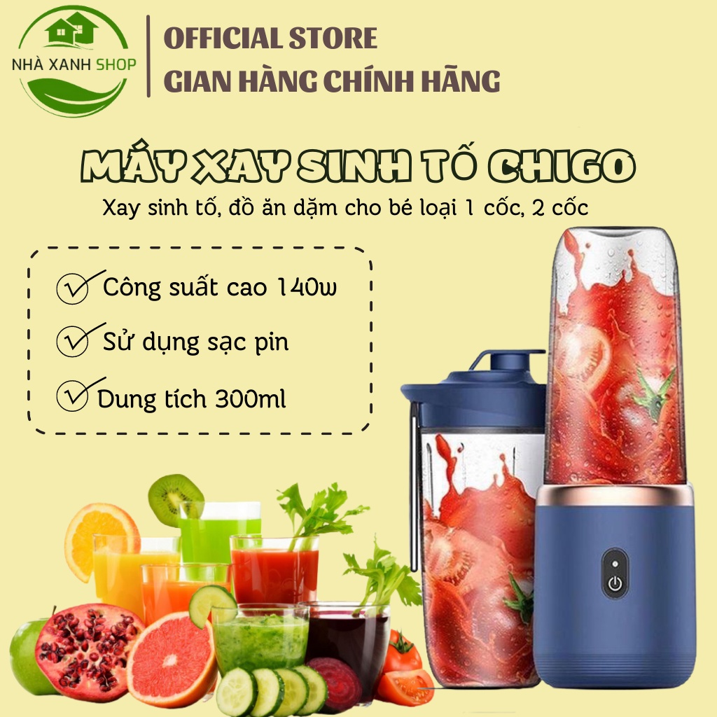Máy xay sinh tố cầm tay mini sạc tích điện Juicing Cup, máy say sinh tố mini, dung lượng pin 1500Mah, công suất 140w