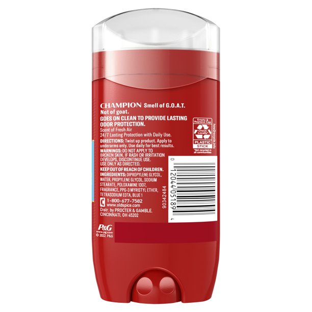 Lăn Khử Mùi Old Spice Red Collection Champion Scent Of Fresh Air 85Gr (Sáp Xanh)