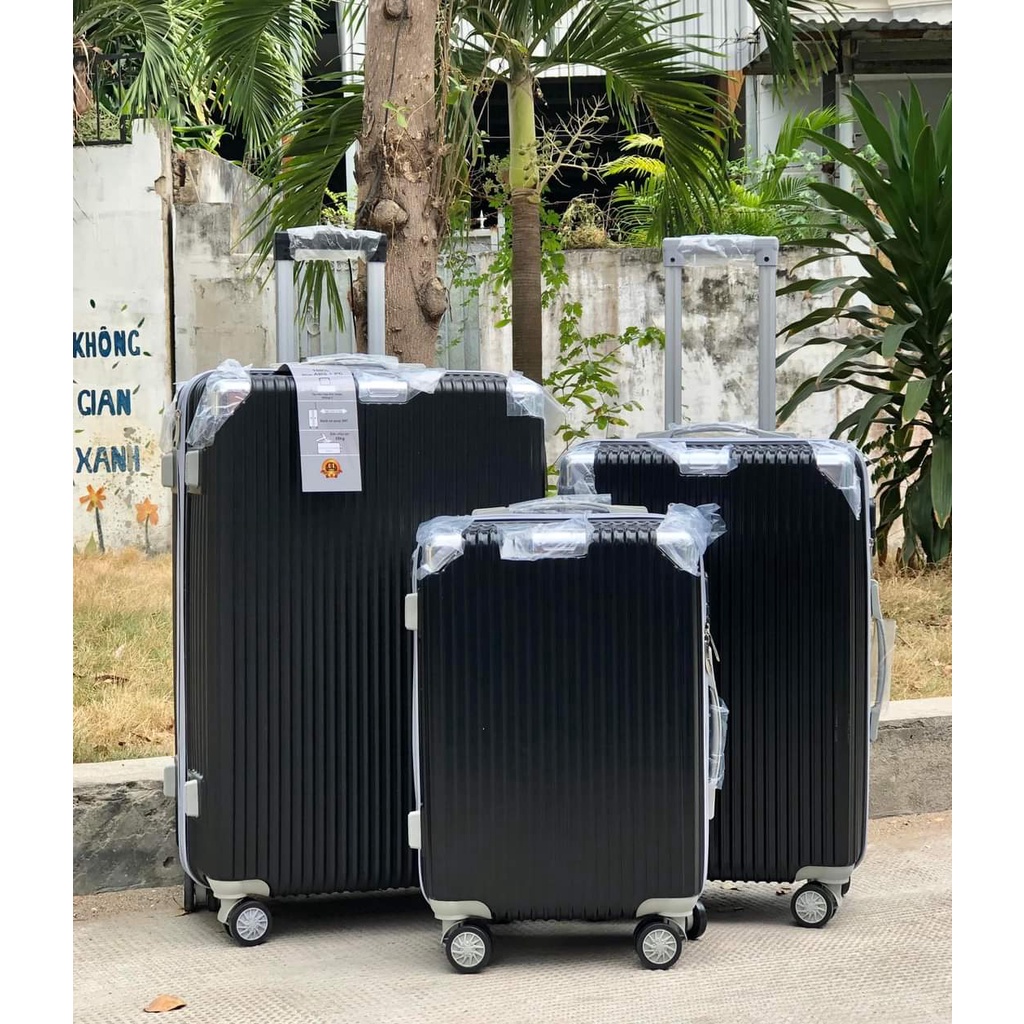 Vali du lịch Size 28/24/20,Nhựa ABS Cao Cấp Bo Góc nhôm, Bánh Xoay 360, Chống Trầy Xước