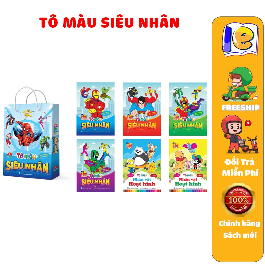 Sách - Tô Màu Siêu Nhân Dành Cho Bé 2-6 Tuổi (6 Cuốn)