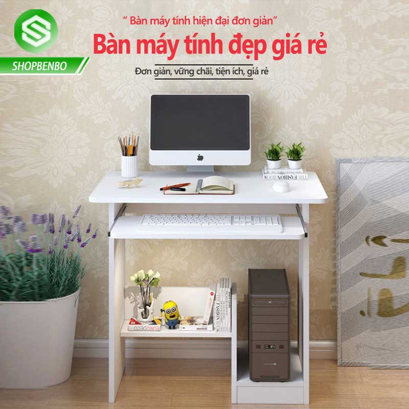 BÀN HỌC BÀN LÀM VIỆC CÓ NGĂN ĐỂ CÂY MÁY TÍNH, NGĂN ĐỂ SÁCH，Ngăn để bàn phím rộng hơn, dùng không bị cấn tay