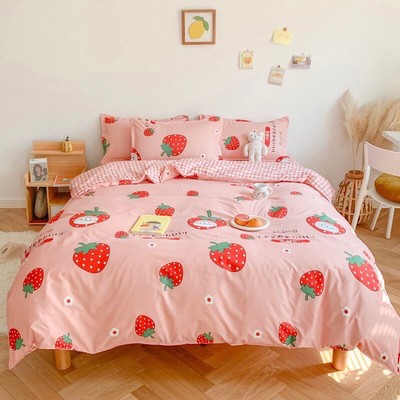 Bộ chăn ga gối Cotton poly Bo Decor quả dâu baby