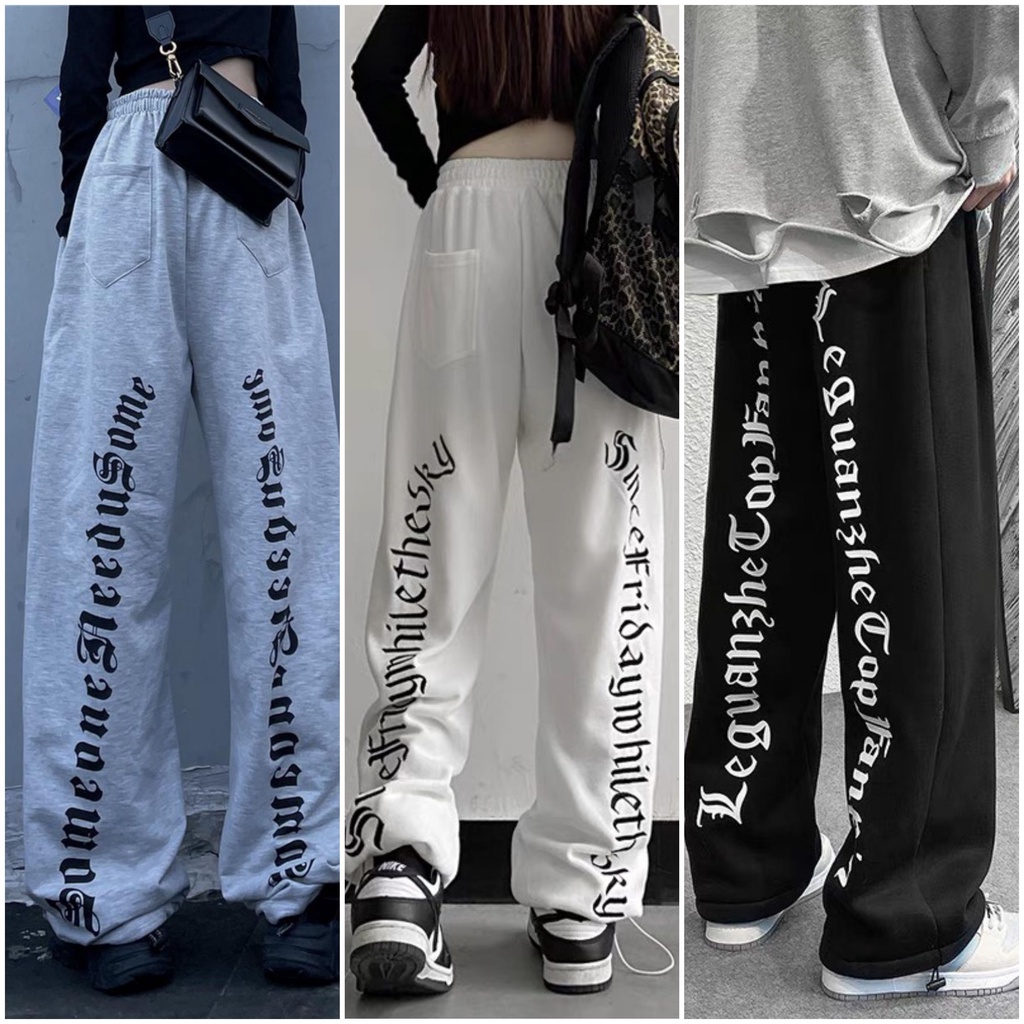 Quần jogger chữ sau chốt gấu chất bo tăm dầy mịn đẹp, from to dài rộng unisex nam nữ mặc được