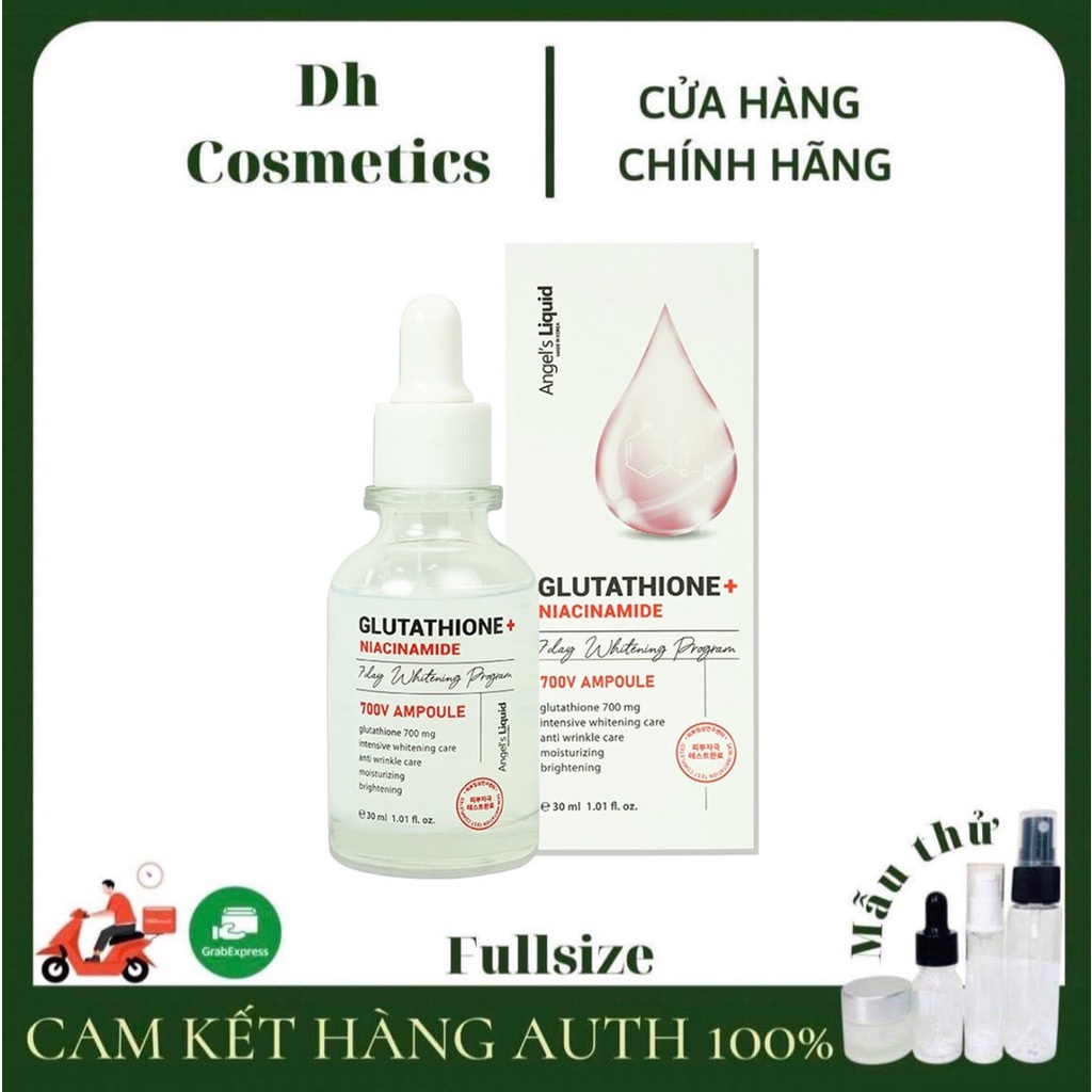 Huyết Thanh Angels Liquid Glutathione + Niacinamide 7day Whitening Program Glutathione 700 V-Ample 30ml Dhcosmetic