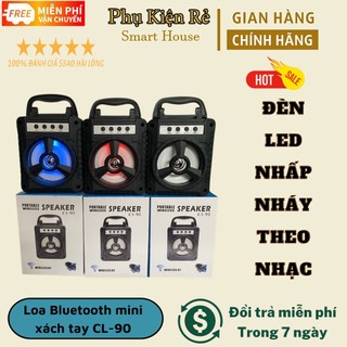 Loa Bluetooth mini xách tay CL-90 nhỏ gọn âm thanh siêu hay đèn led nhấp nháy Hỗ trợ cắm thẻ nhớ, USB